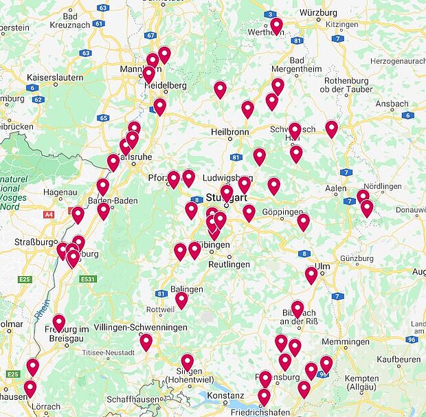 Standorten für Angelschein-Praxistage in Baden-Württember