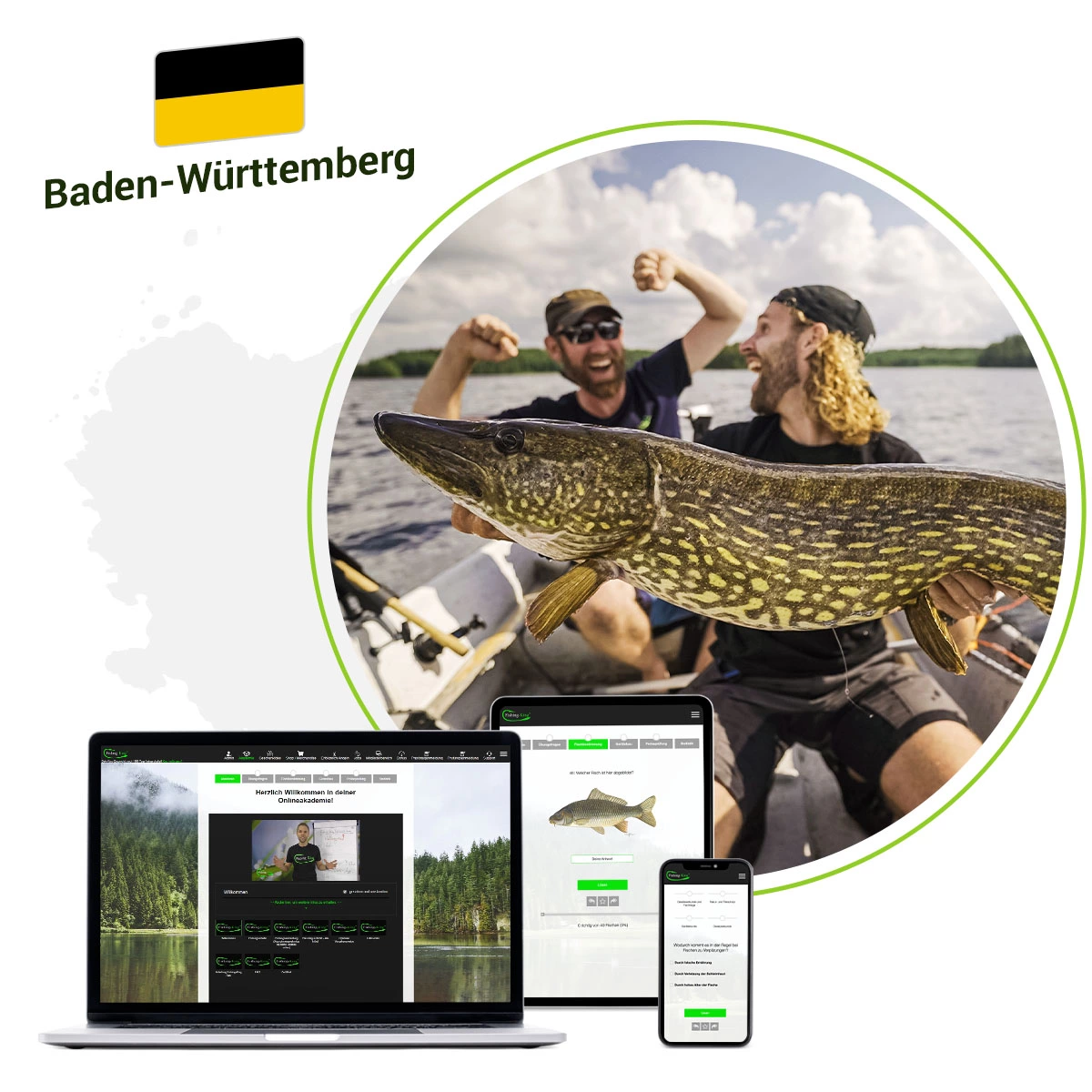 Screenshot vom Kurs zum Angelschein in BW